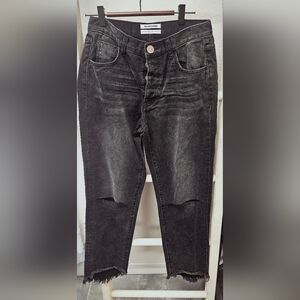 Stylish Black Distressed Jeans